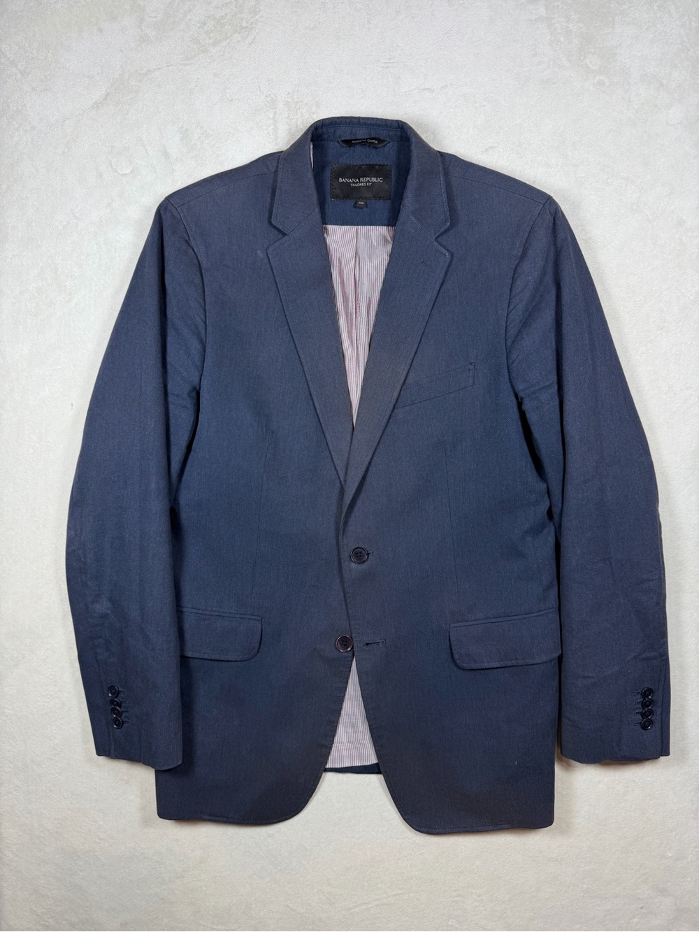 Banana Republic 40R Tailored Fit 100% Cotton Men's Dark Navy Classic Sports Coat